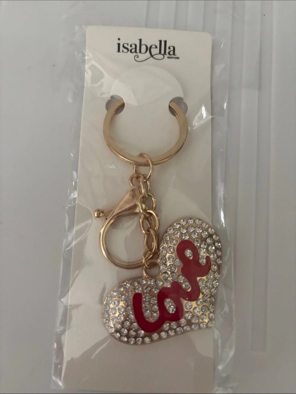 love keychains in gold or silvertone